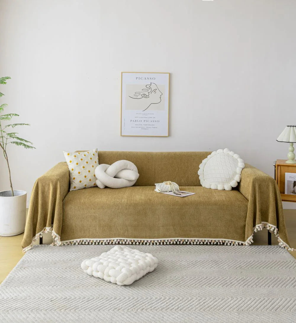 Sofa Throw - Herpome - Honey brown - The Sofa Cover Crafter 