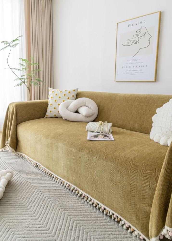 Sofa Throw - Herpome - Honey brown - The Sofa Cover Crafter 