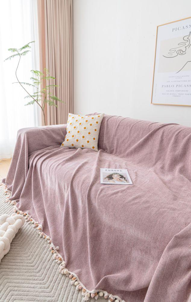 Sofa Throw - Herpome - Vintage Pink - The Sofa Cover Crafter 