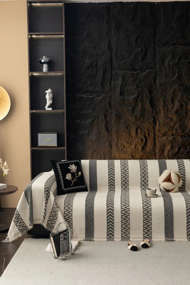Sofa Throw - Klint - Charcoal Grey - The Sofa Cover Crafter 