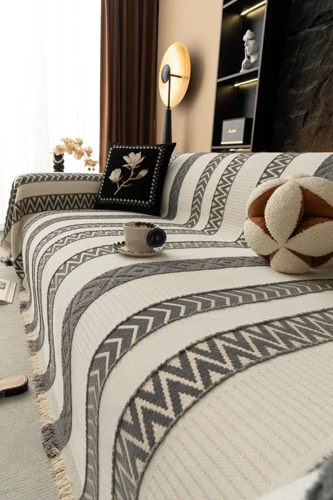 Sofa Throw - Klint - Charcoal Grey - The Sofa Cover Crafter 