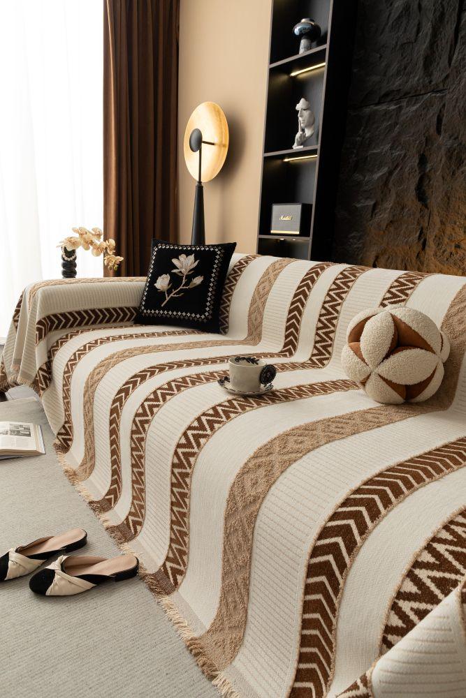 Sofa Throw - Klint - Chestnut Brown - The Sofa Cover Crafter 