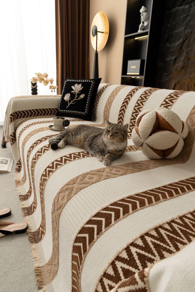 Sofa Throw - Klint - Chestnut Brown - The Sofa Cover Crafter 