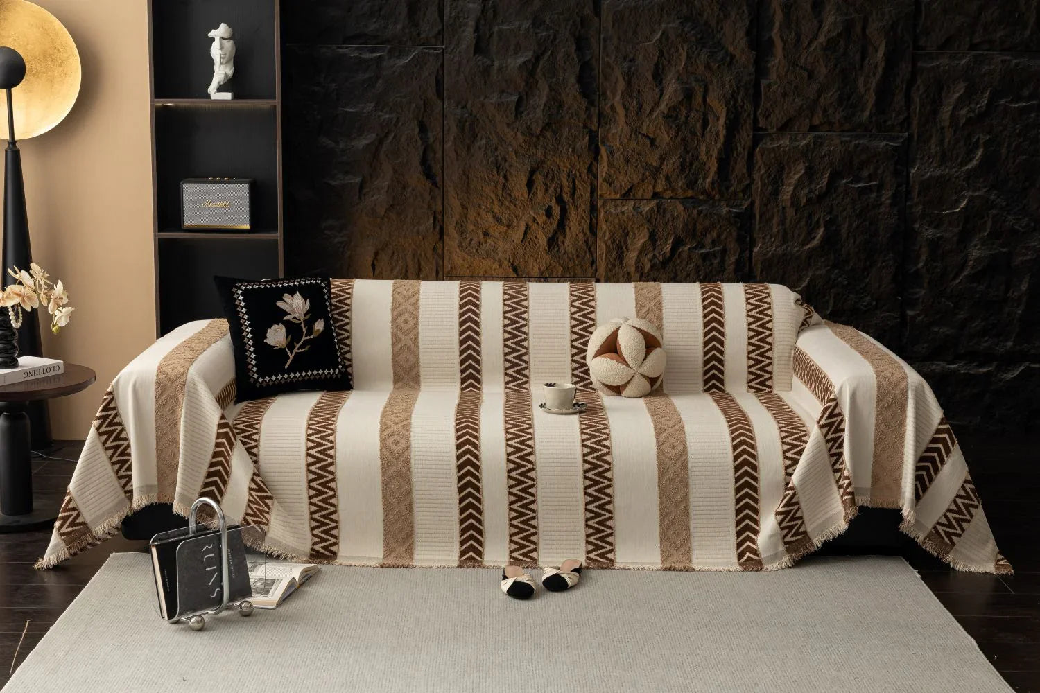Sofa Throw - Klint - Chestnut Brown - The Sofa Cover Crafter 