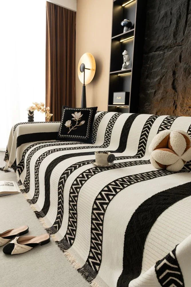 Sofa Throw - Klint - Jet Black - The Sofa Cover Crafter 