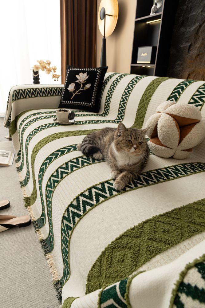 Sofa Throw - Klint - Moss Green - The Sofa Cover Crafter 
