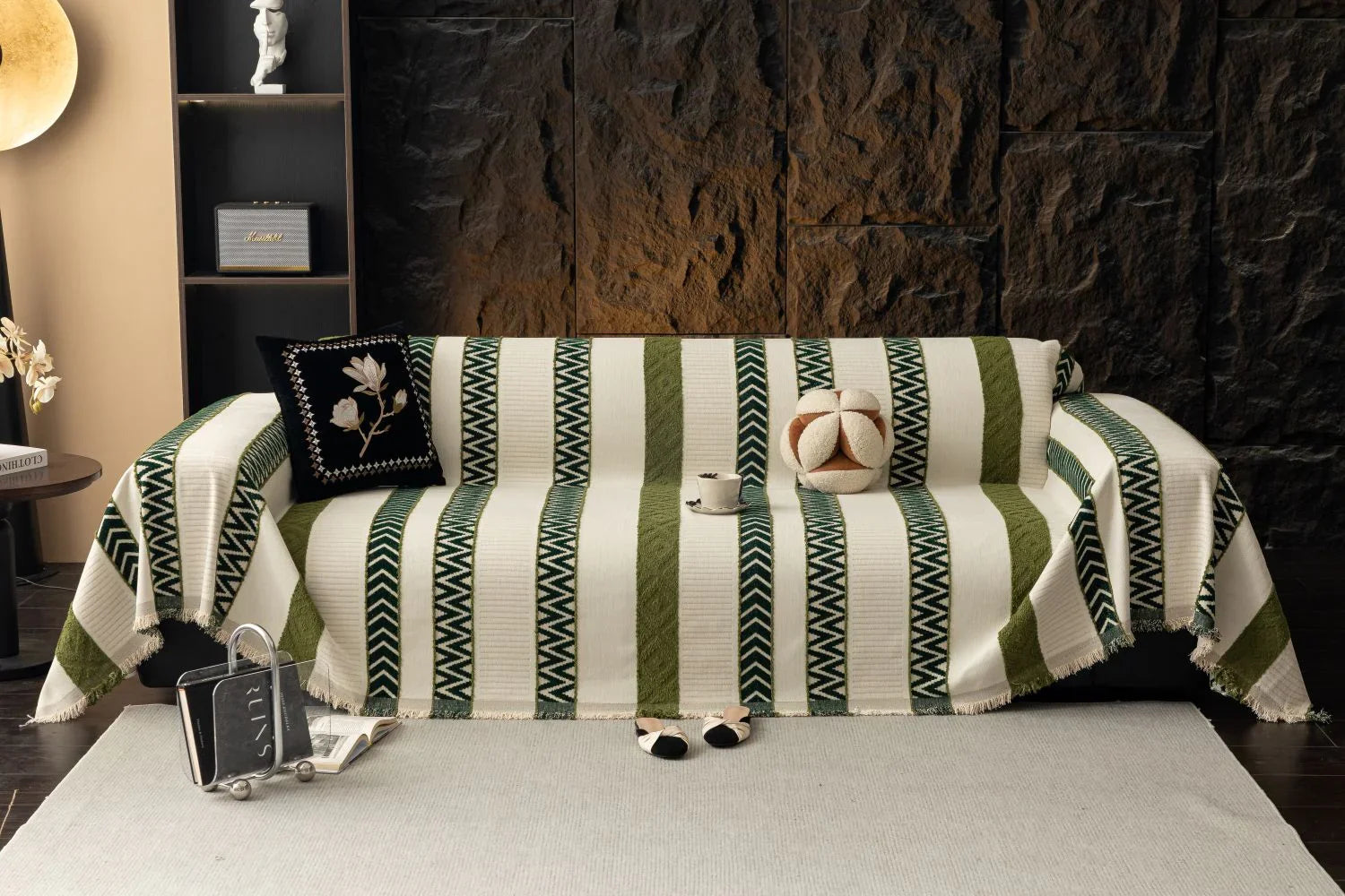 Sofa Throw - Klint - Moss Green - The Sofa Cover Crafter 