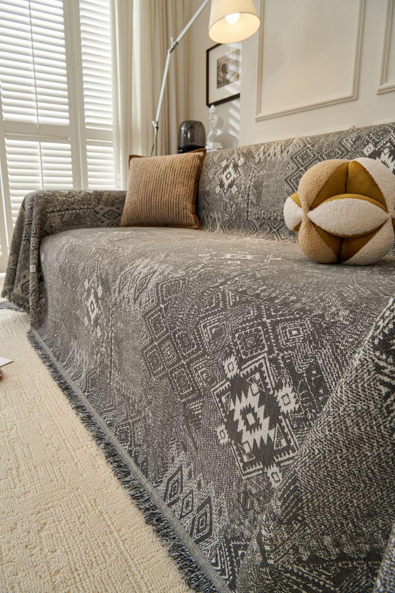 Sofa Throw - Melareve - Charcoal Grey - The Sofa Cover Crafter 
