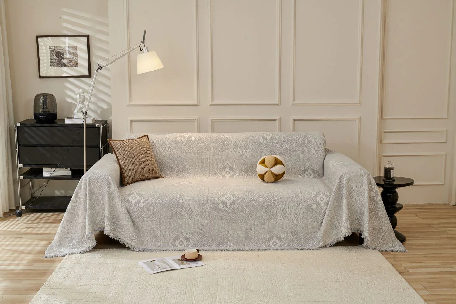 Sofa Throw - Melareve - Dove Grey - The Sofa Cover Crafter 
