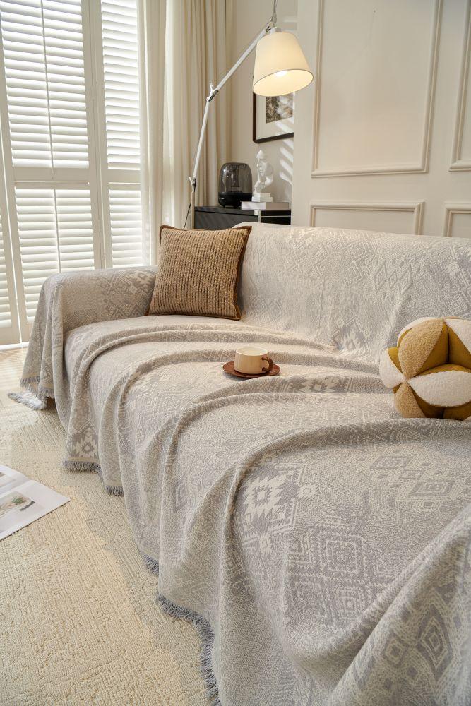 Sofa Throw - Melareve - Dove Grey - The Sofa Cover Crafter 