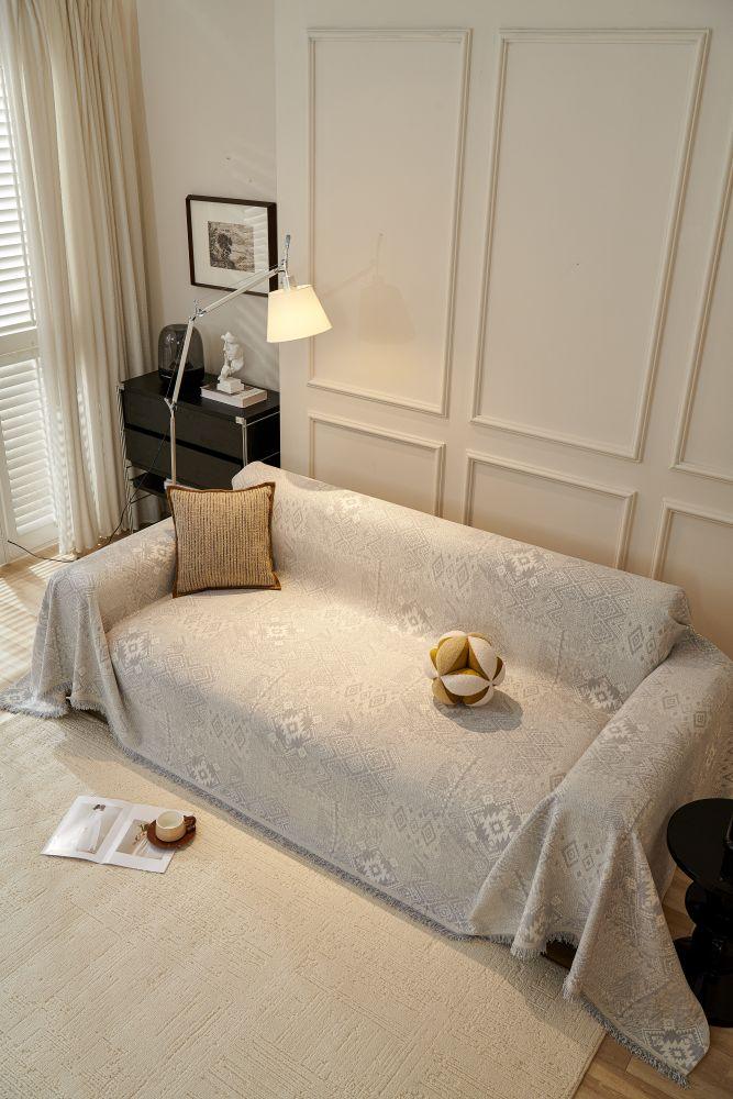 Sofa Throw - Melareve - Dove Grey - The Sofa Cover Crafter 