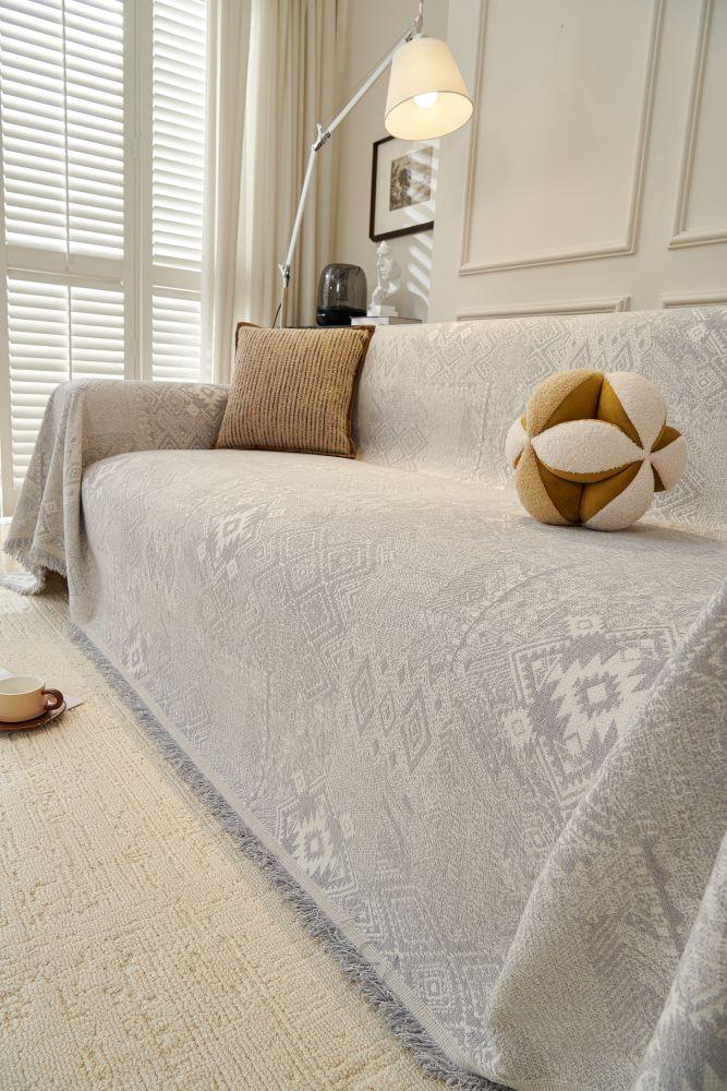 Sofa Throw - Melareve - Dove Grey - The Sofa Cover Crafter 