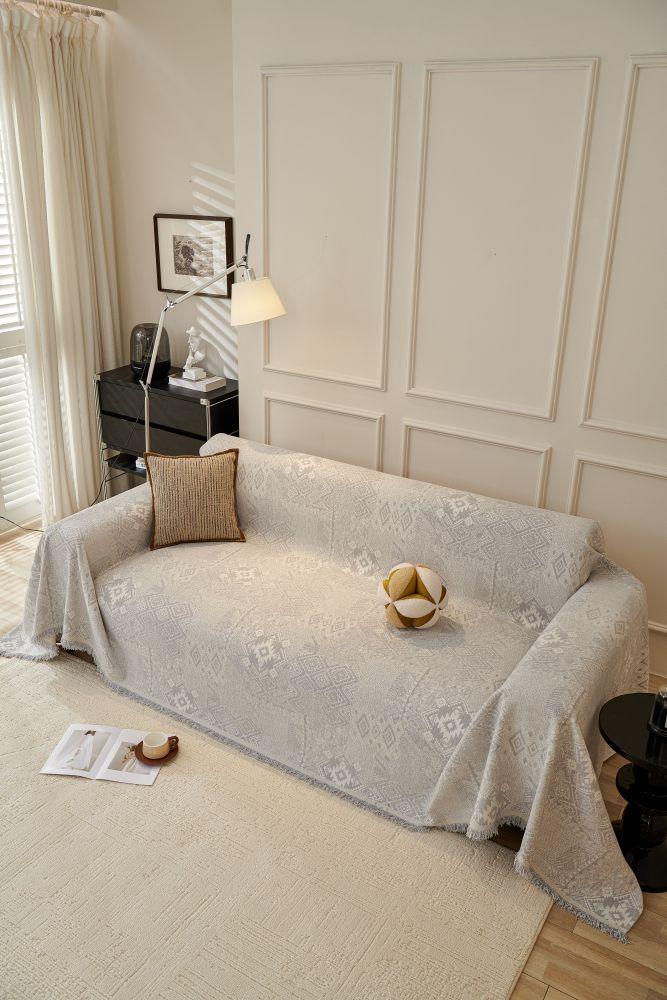 Sofa Throw - Melareve - Dove Grey - The Sofa Cover Crafter 