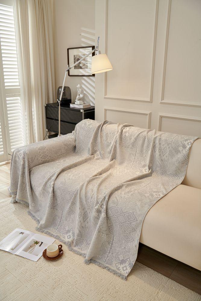 Sofa Throw - Melareve - Dove Grey - The Sofa Cover Crafter 