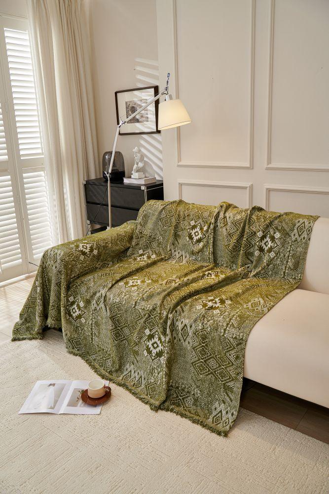 Sofa Throw - Melareve - Forest Green - The Sofa Cover Crafter 