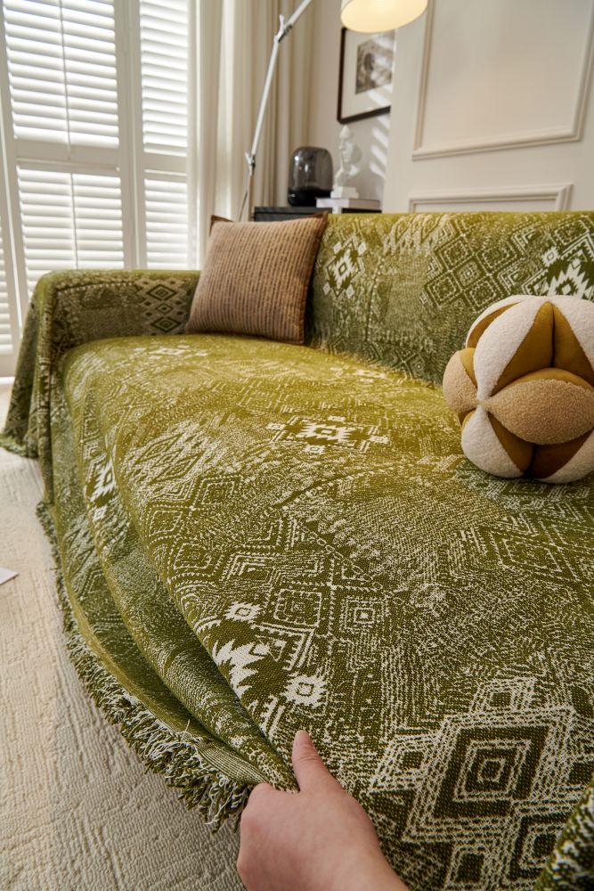 Sofa Throw - Melareve - Forest Green - The Sofa Cover Crafter 