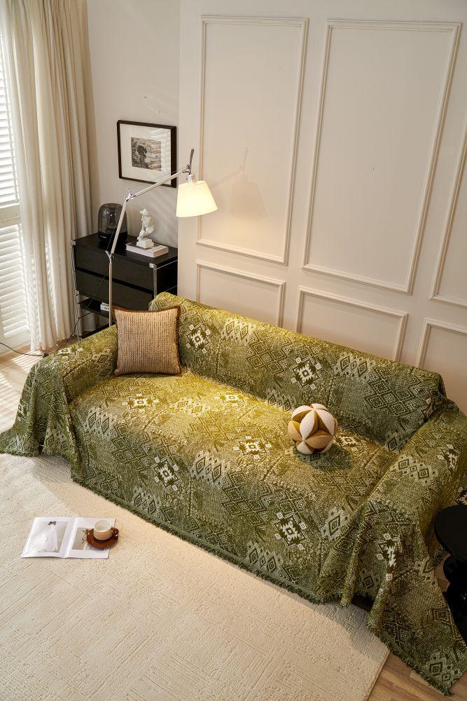 Sofa Throw - Melareve - Forest Green - The Sofa Cover Crafter 
