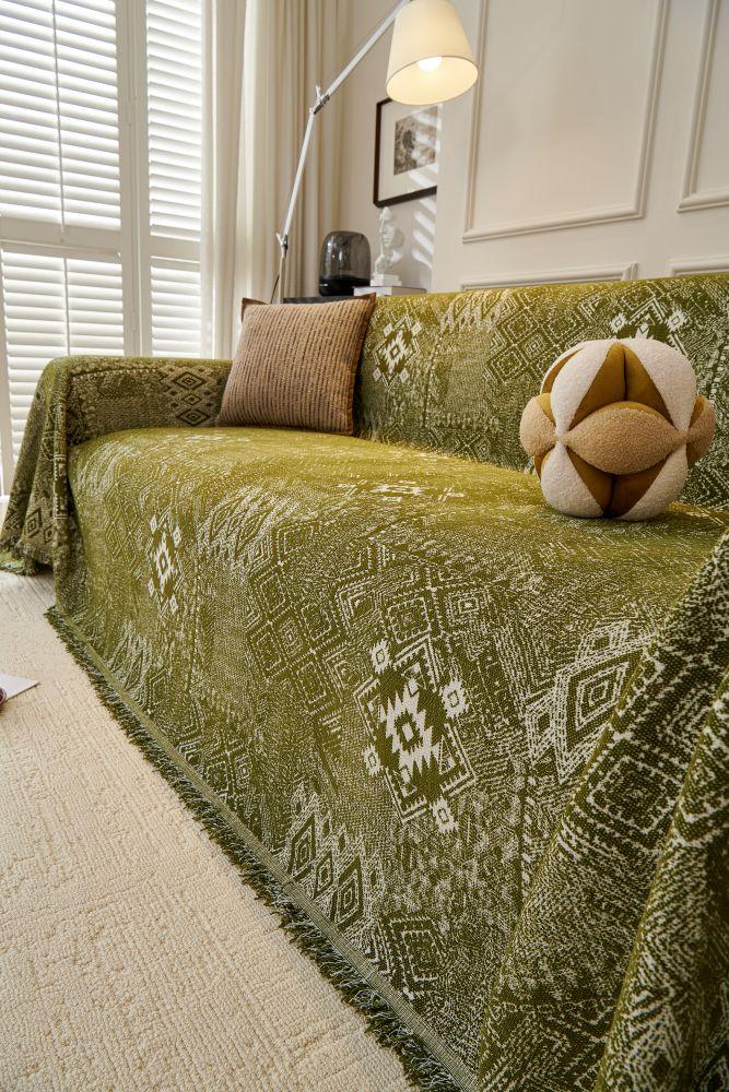 Sofa Throw - Melareve - Forest Green - The Sofa Cover Crafter 