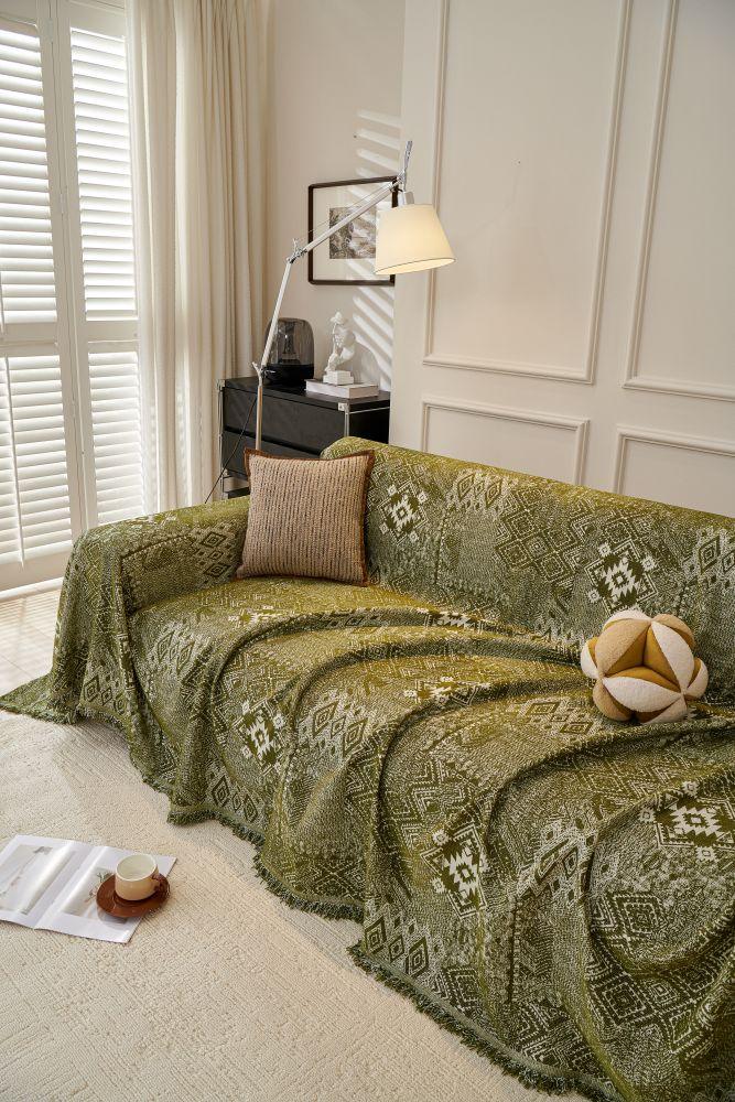 Sofa Throw - Melareve - Forest Green - The Sofa Cover Crafter 