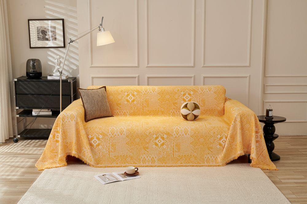Sofa Throw - Melareve - Golden Yellow - The Sofa Cover Crafter 