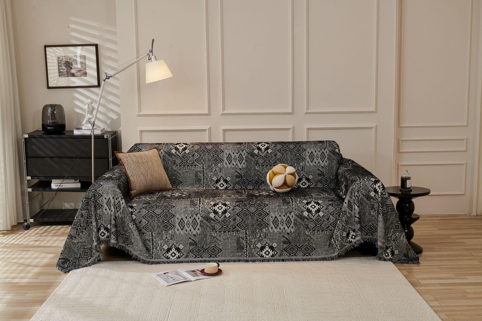 Sofa Throw - Melareve - Jet Black - The Sofa Cover Crafter 