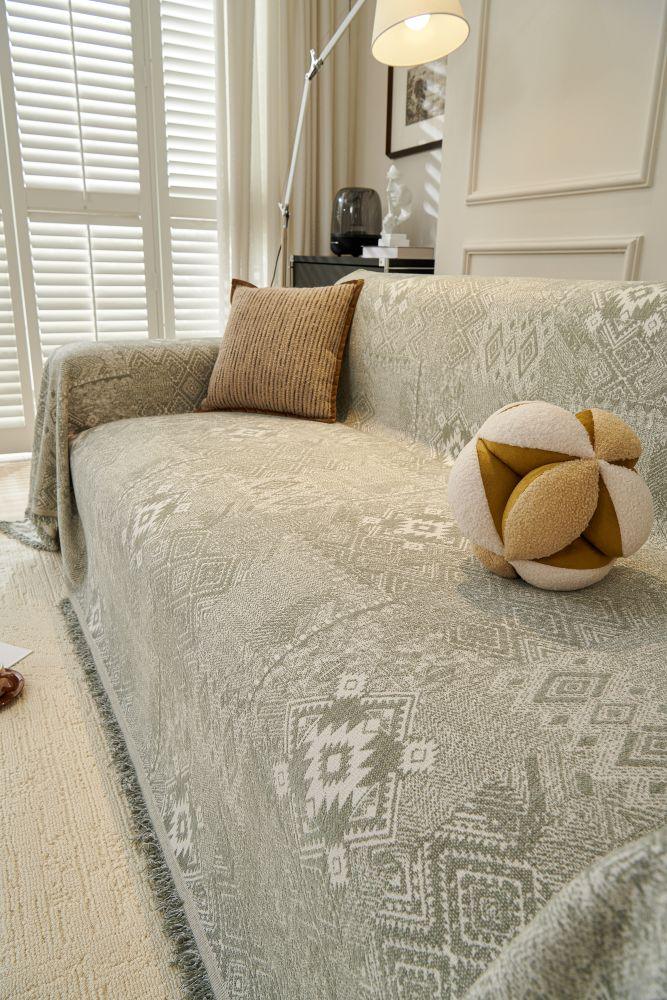 Sofa Throw - Melareve - Silver Grey - The Sofa Cover Crafter 