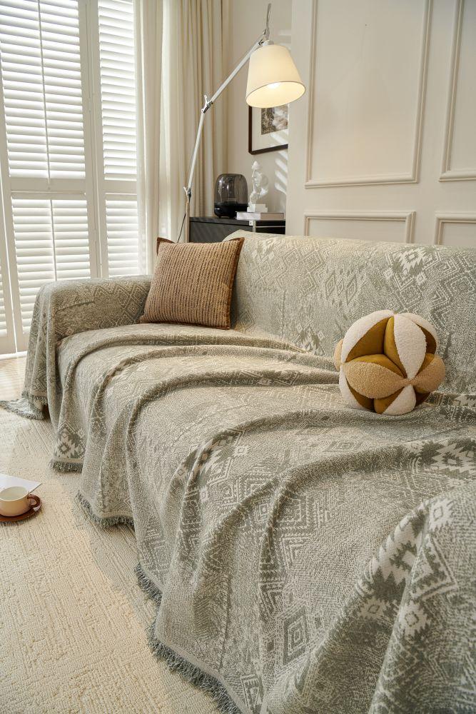 Sofa Throw - Melareve - Silver Grey - The Sofa Cover Crafter 