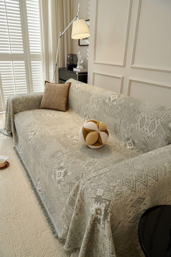 Sofa Throw - Melareve - Silver Grey - The Sofa Cover Crafter 