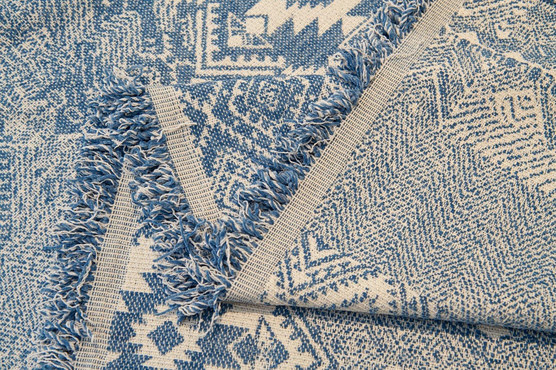 Sofa Throw - Melareve - Vintage Blue - The Sofa Cover Crafter 