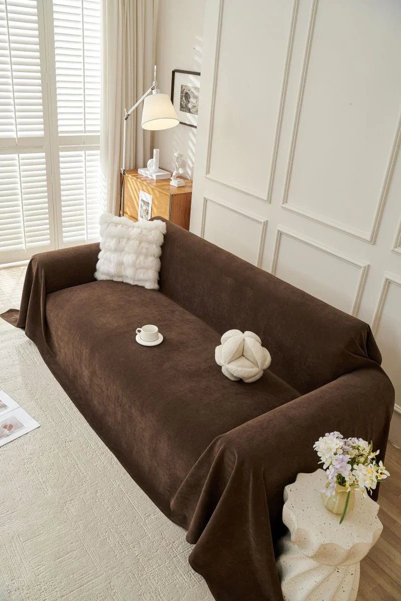 Sofa Throw - Norka - Espresso Brown - The Sofa Cover Crafter 