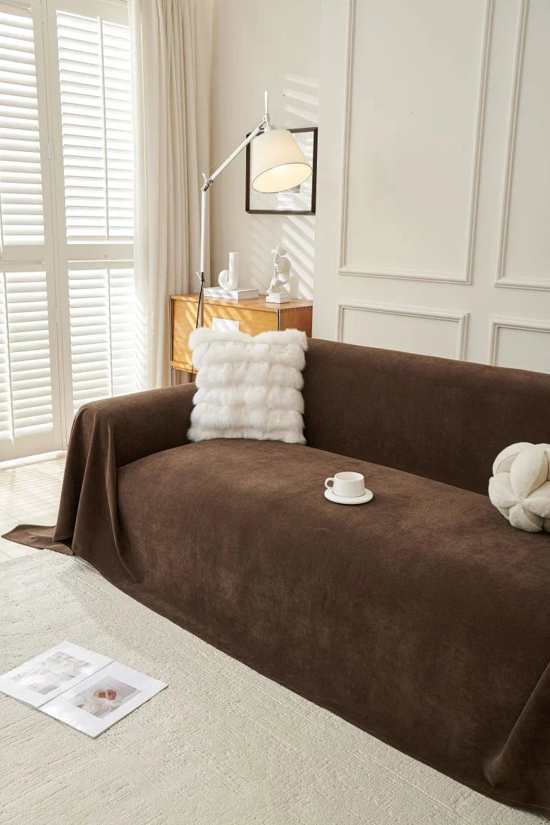Sofa Throw - Norka - Espresso Brown - The Sofa Cover Crafter 