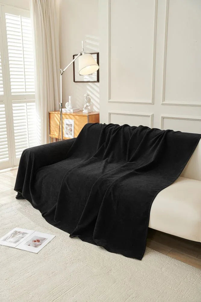 Sofa Throw - Norka - Midnight Black - The Sofa Cover Crafter 