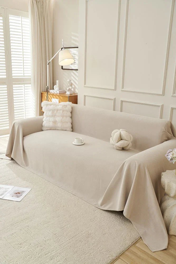 Sofa Throw - Norka - Moon Beige - The Sofa Cover Crafter 