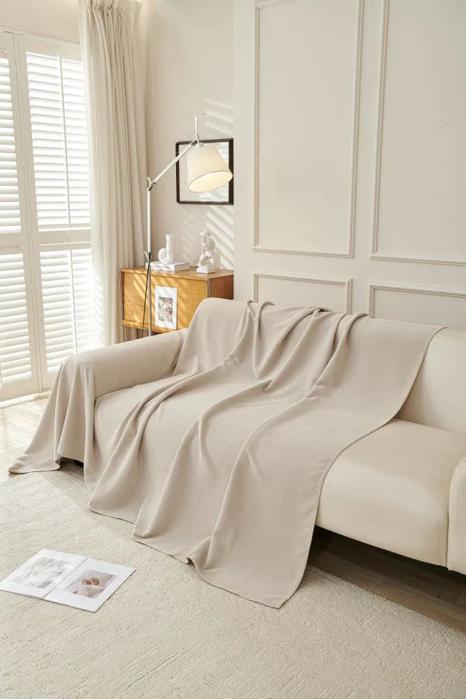Sofa Throw - Norka - Moon Beige - The Sofa Cover Crafter 