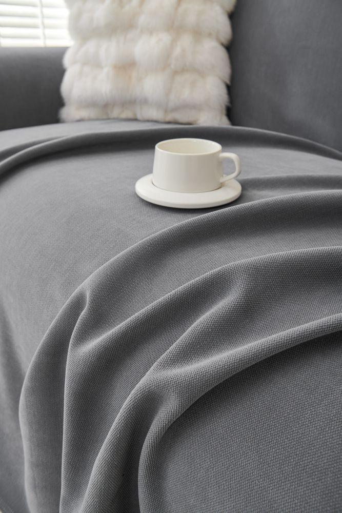 Sofa Throw - Norka - Shadow Grey - The Sofa Cover Crafter 