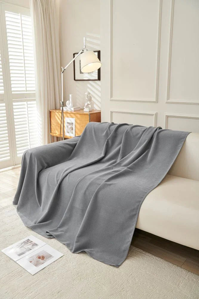 Sofa Throw - Norka - Shadow Grey - The Sofa Cover Crafter 
