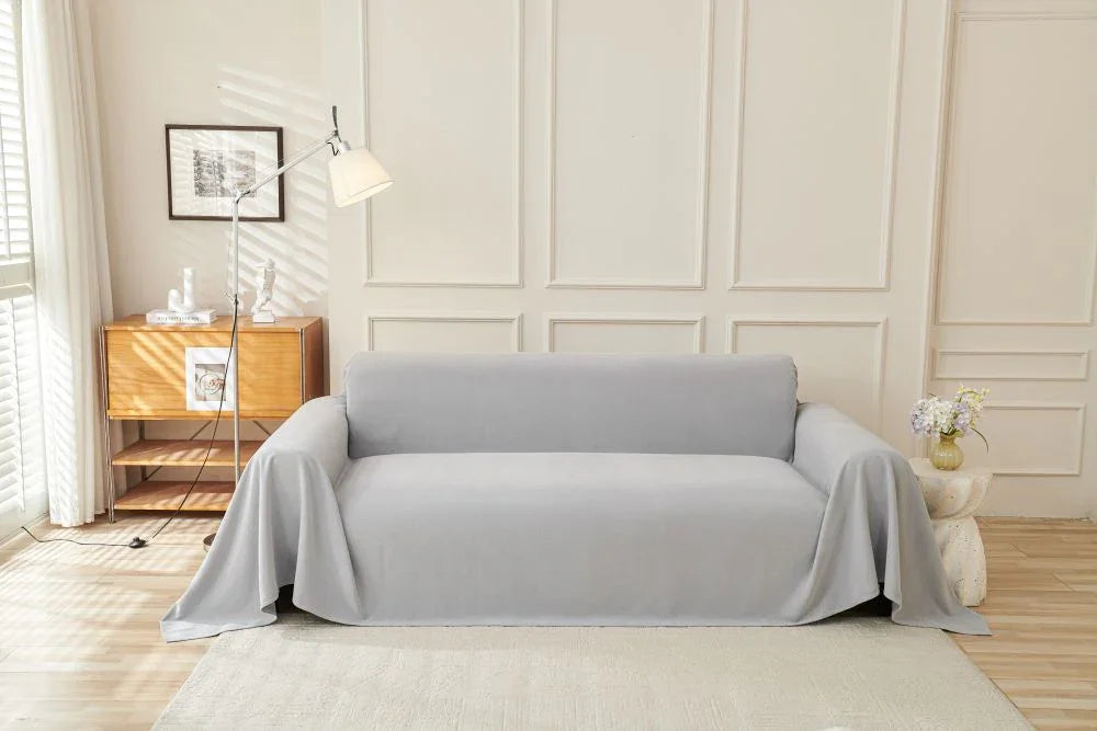 Sofa Throw - Norka - Silver grey - The Sofa Cover Crafter 