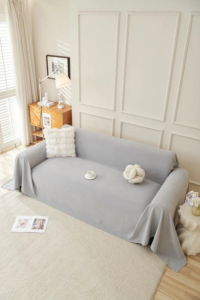 Sofa Throw - Norka - Silver grey - The Sofa Cover Crafter 