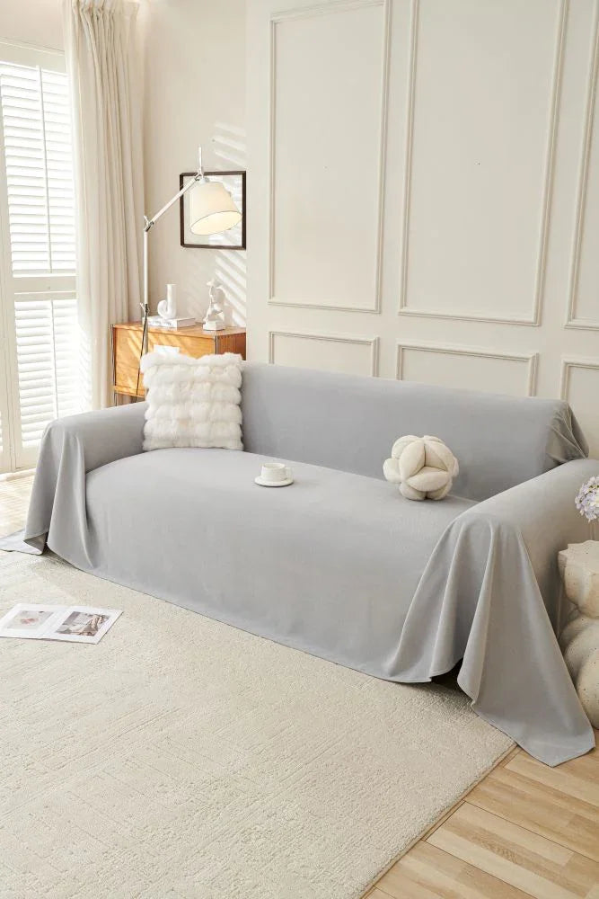 Sofa Throw - Norka - Silver grey - The Sofa Cover Crafter 