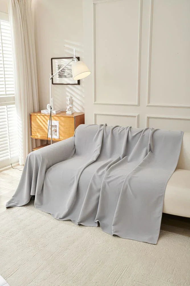 Sofa Throw - Norka - Silver grey - The Sofa Cover Crafter 