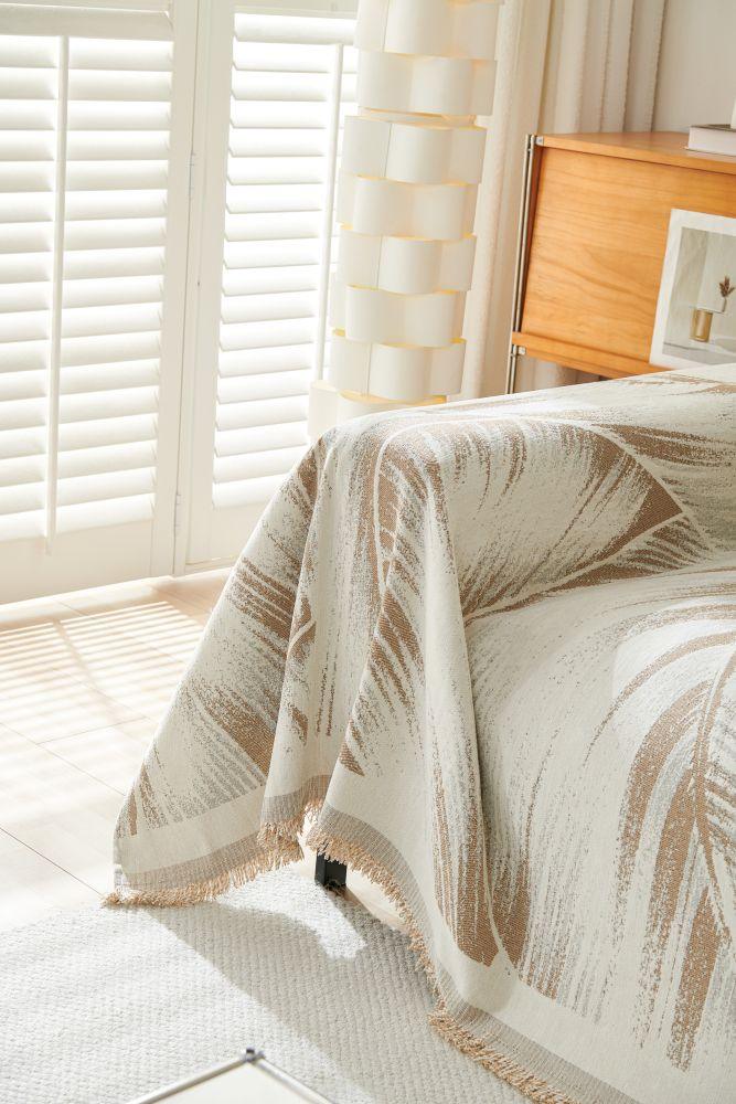 Sofa Throw - Yeluxe - Palm Beige - The Sofa Cover Crafter 