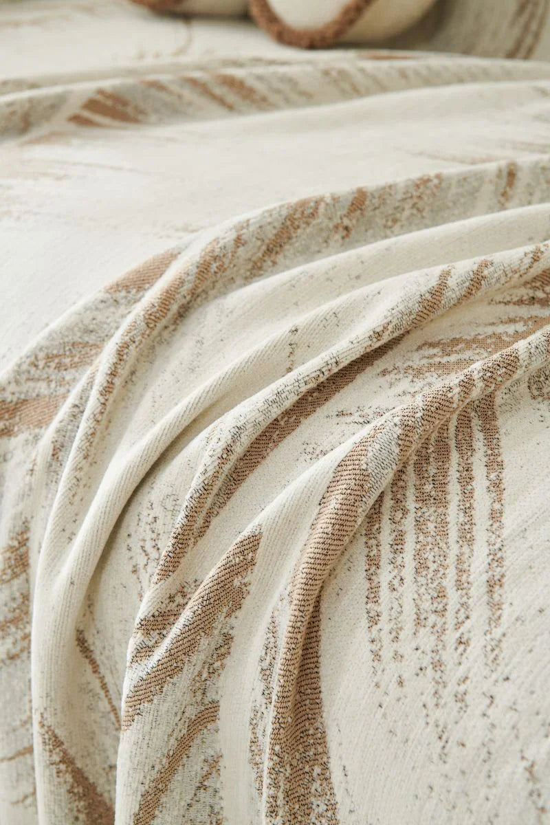 Sofa Throw - Yeluxe - Palm Beige - The Sofa Cover Crafter 
