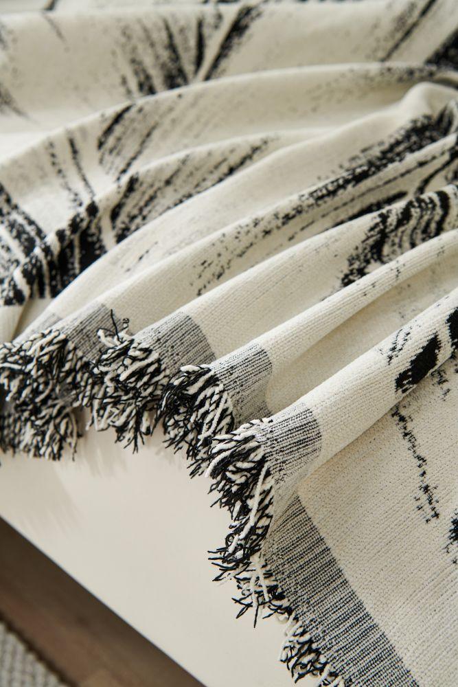Sofa Throw - Yeluxe - Palm Black - The Sofa Cover Crafter 