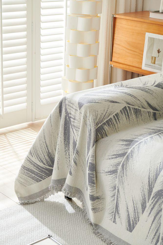 Sofa Throw - Yeluxe - Palm Gray - The Sofa Cover Crafter 