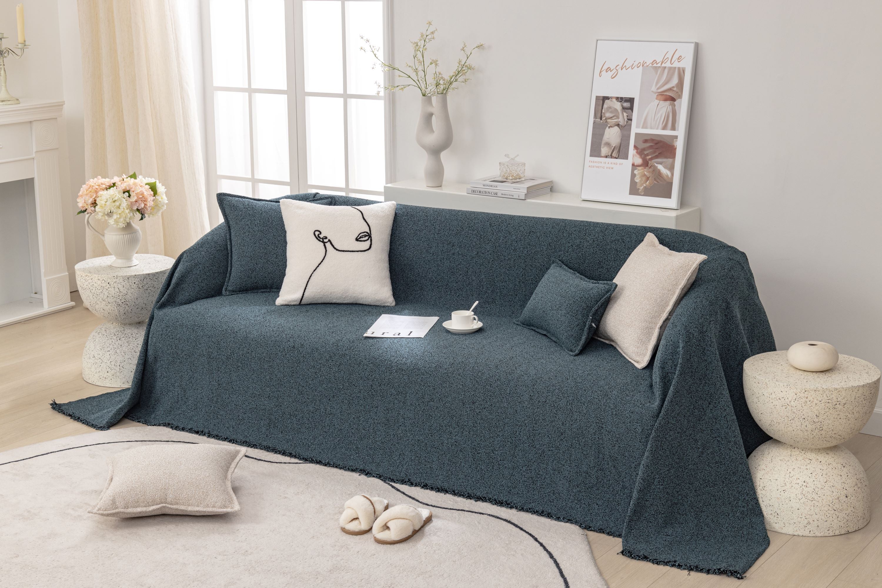 Sofa Throw - Pixlane - Blue