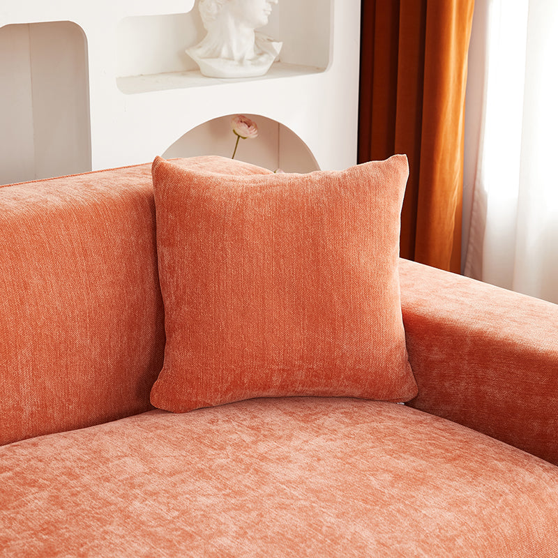 Corner Sofa Cover -Snow Neil - Premium Orange - Adaptable & Expandable