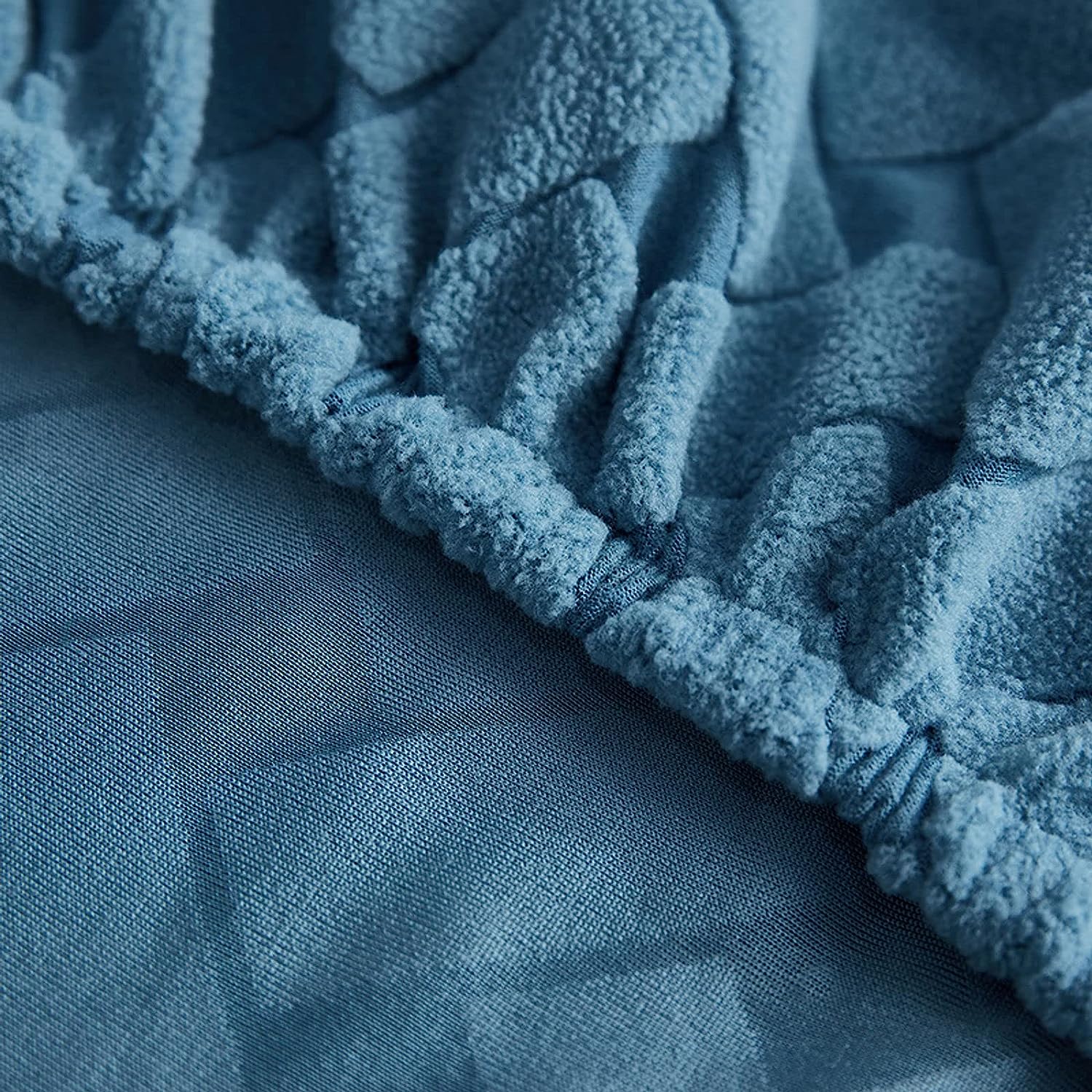 Sofa Cushion Cover - Denim Blue - Soft Elastic Jacquard Weave