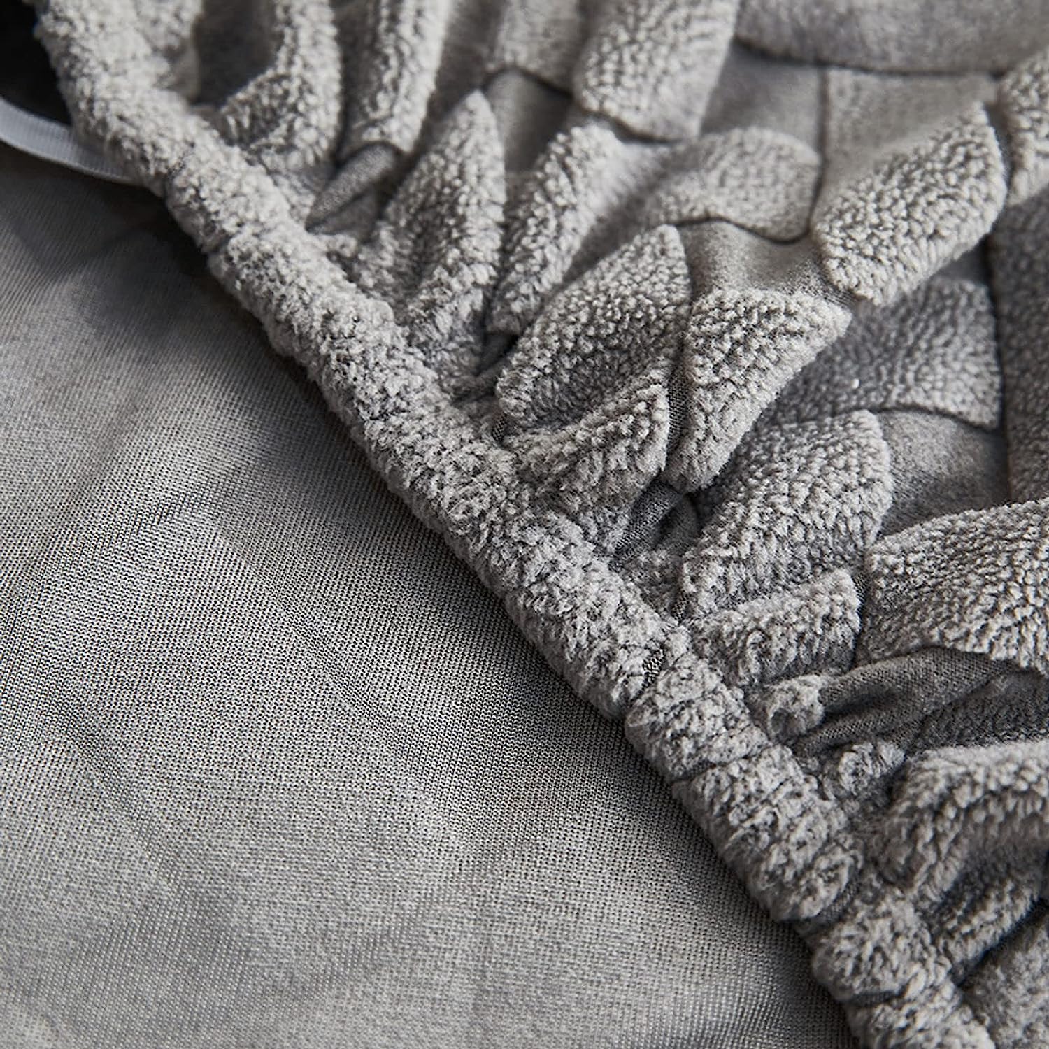 Sofa Cushion Cover - Stone Grey - Soft Elastic Jacquard Weave