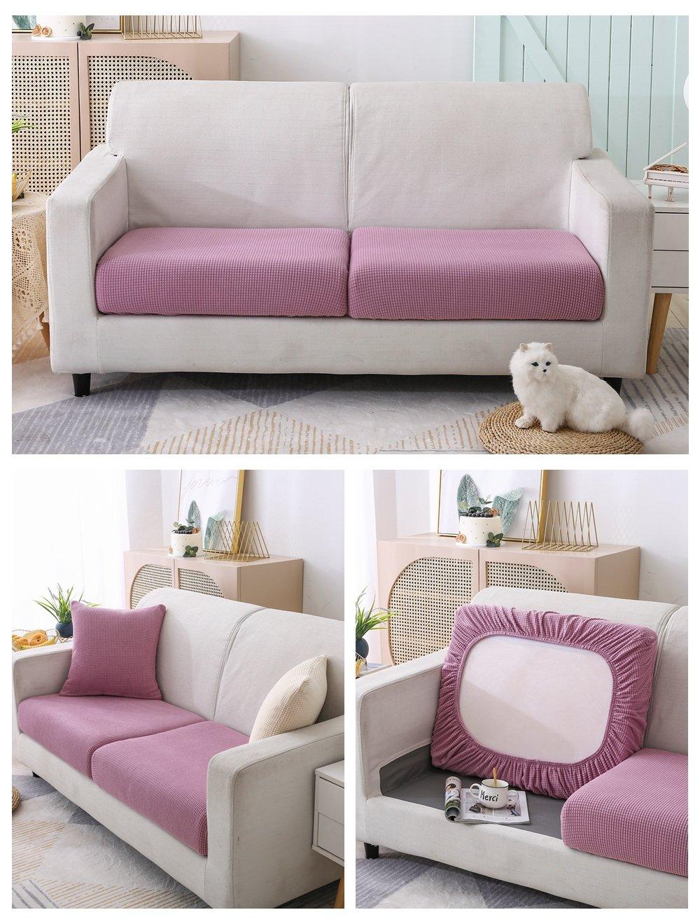 Sofa Cushion Cover - Narrow Jacquard - Pink - The Sofa Cover Crafter