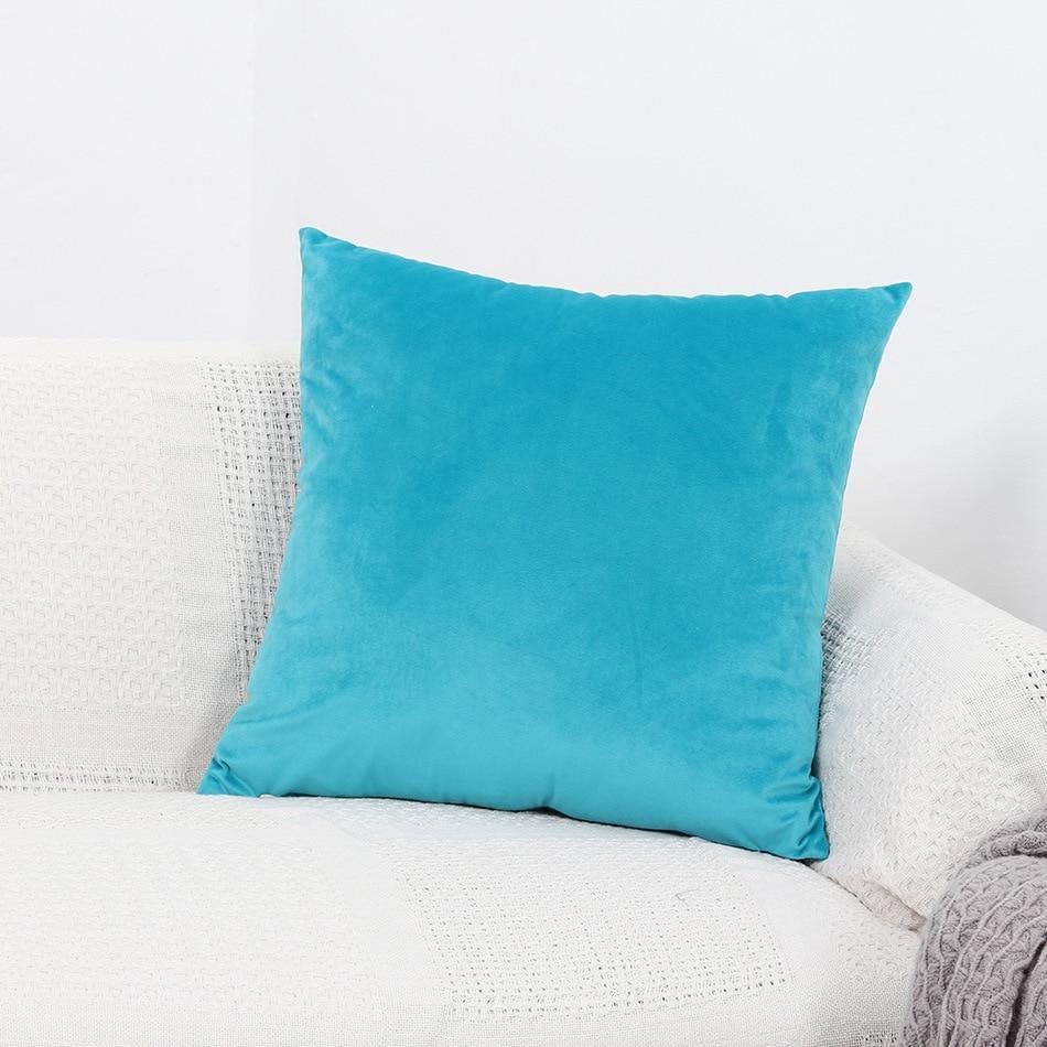 Pillow Cover - Velvet - Turquoise Blue - The Sofa Cover Crafter